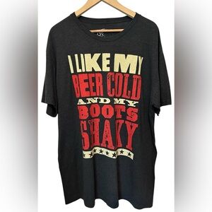 Shaky Laundry I Like My Beer Cold And My Boots Shaky T-Shirt SZ XXL